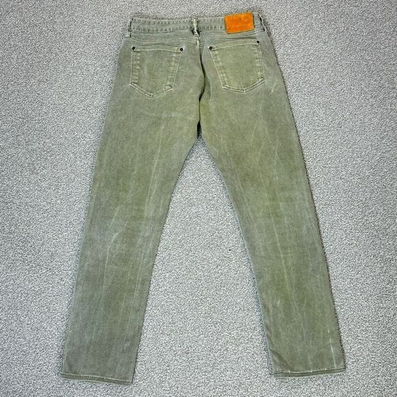 Shockoe Atelier Slim Earthwood Button Fly Jeans Khaki Green Gray 29 - Picture 4 of 11